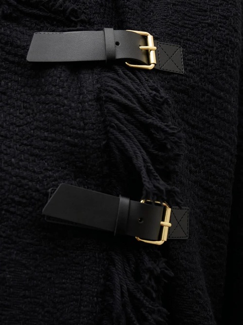 ISABEL MARANT fringed buckled poncho - Black - zdjęcie produktu nr 2
