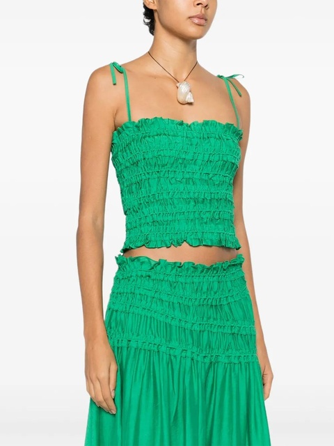 Tory Burch shirred tie top - Green - zdjęcie produktu nr 2