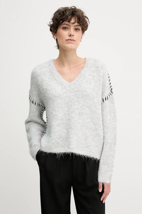Sandro Ferrone sweter z domieszką wełny damski kolor szary S87YBFGAL - zdjęcie produktu nr 1