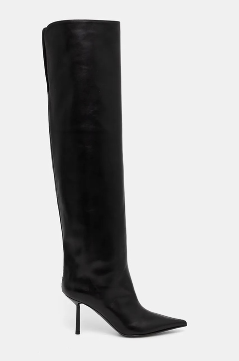 Le Silla kozaki skórzane Stivale Bella damskie kolor czarny na szpilce 4276C080BXPPGLO001 - zdjęcie produktu nr 1