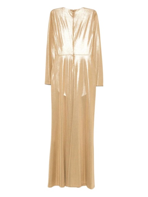 Lauren Ralph Lauren knot-detail long-sleeve dress - Gold - zdjęcie produktu nr 1
