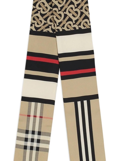 Burberry check-pattern silk scarf - Neutrals - zdjęcie produktu nr 2