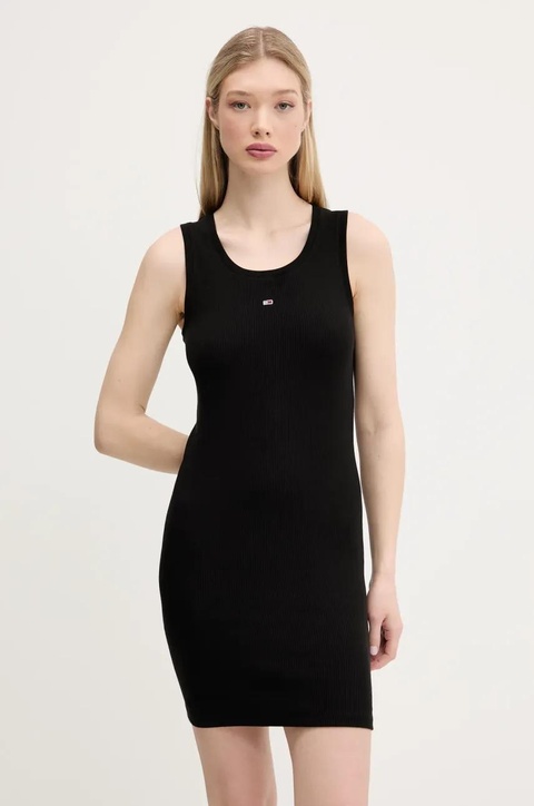 Tommy Jeans sukienka kolor czarny mini dopasowana DW0DW20674 - zdjęcie produktu nr 1