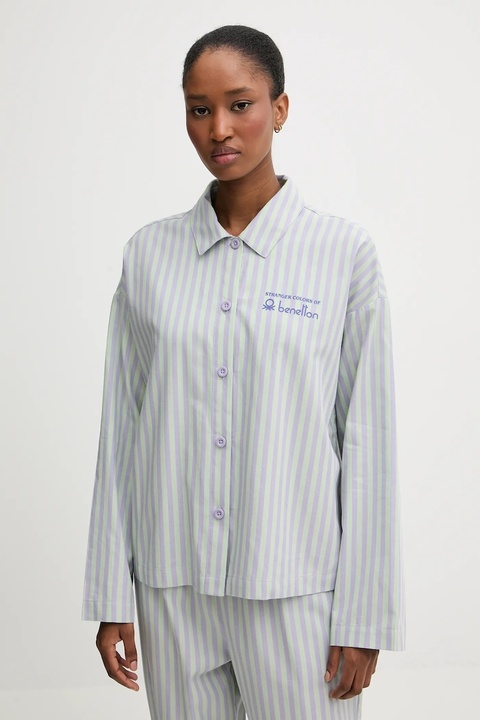 United Colors of Benetton piżama bawełniana x Stranger Things damska kolor zielony bawełniana 4QFZ3P04B - zdjęcie produktu nr 2