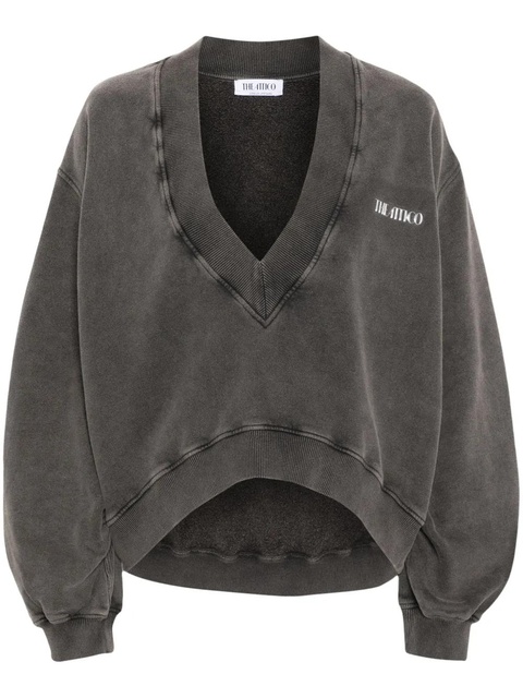 The Attico logo-rubberised cotton sweatshirt - Grey - zdjęcie produktu nr 1