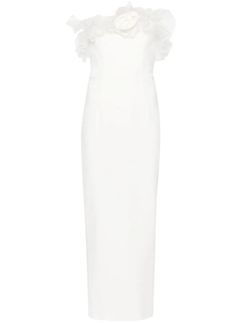 Alessandra Rich floral-appliqué cady gown - Neutrals - zdjęcie produktu nr 1