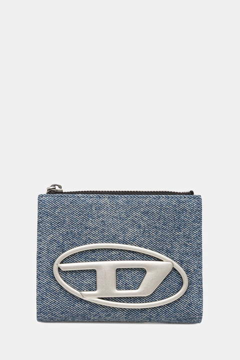 Diesel portfel bawełniany 1DR 1DR BI-FOLD ZIP II damski kolor niebieski X09888.P1730 - zdjęcie produktu nr 1
