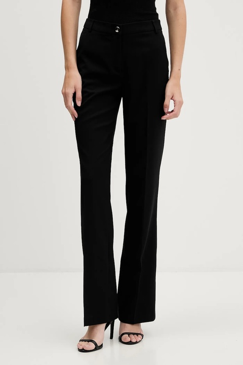 Sisley spodnie z domieszką wełny damskie kolor czarny proste high waist 41YPLF083 - zdjęcie produktu nr 1