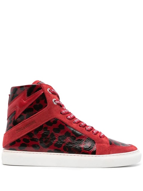 Zadig&Voltaire ZV1747 High Flash panelled sneakers - Red - zdjęcie produktu nr 1