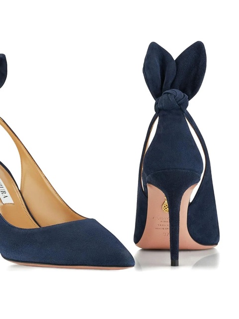 Aquazzura 85mm bow-tie pumps - Blue - zdjęcie produktu nr 2