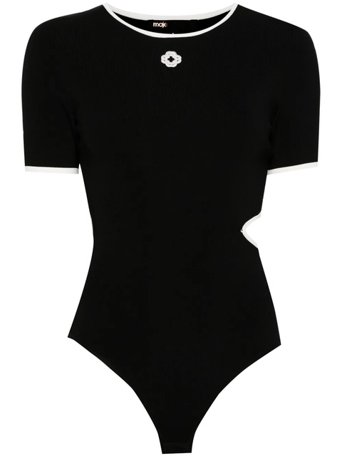 Maje openwork knit bodysuit - Black - zdjęcie produktu nr 1