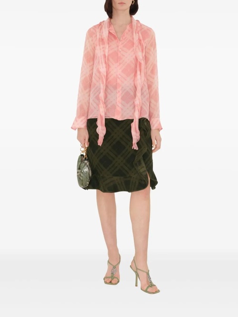 Burberry Check Silk Wrap skirt - Green - zdjęcie produktu nr 2