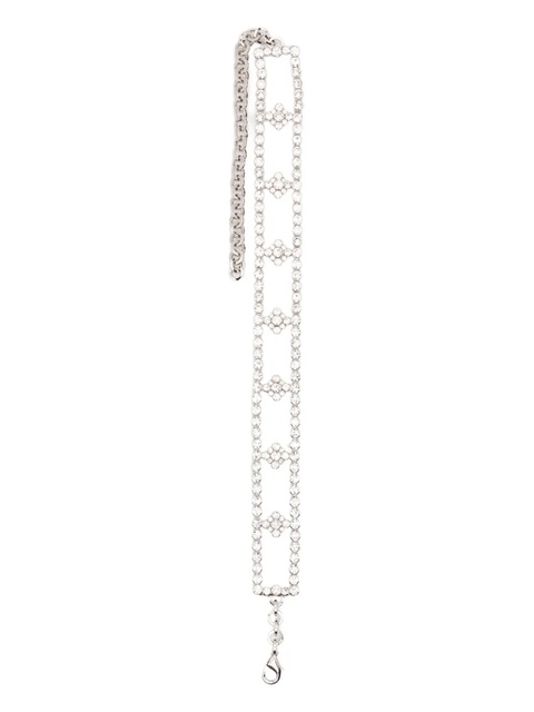 Alessandra Rich crystal-embellished necklace - Silver - zdjęcie produktu nr 1