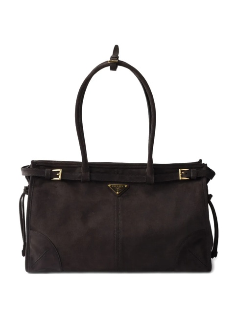 Prada large Bonnie suede tote bag - Brown - zdjęcie produktu nr 1