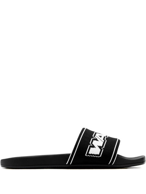 Alexander Wang logo-strap slides - Black - zdjęcie produktu nr 1