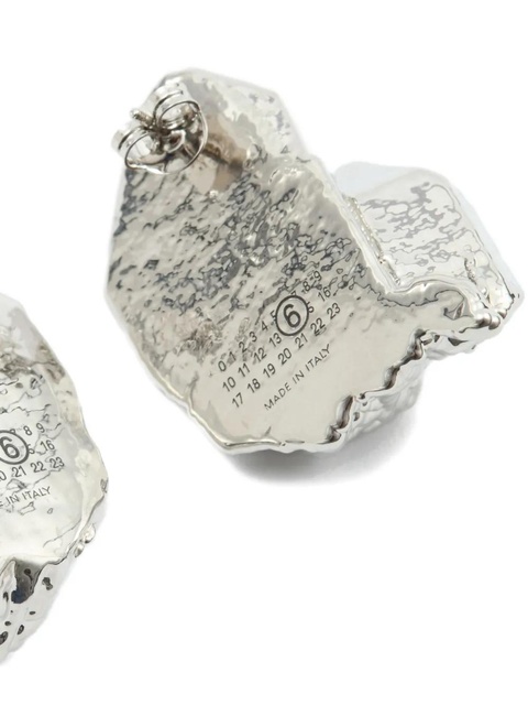 MM6 Maison Margiela rock-shaped earrings - Silver - zdjęcie produktu nr 1
