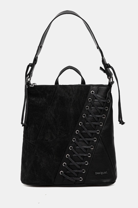 Desigual plecak BLACK PATCH TANGO P damski kolor czarny mały z aplikacją 25WAKP12 - zdjęcie produktu nr 1