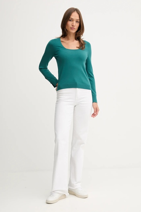 United Colors of Benetton sweter damski kolor zielony lekki 1W2AD10E5 - zdjęcie produktu nr 2