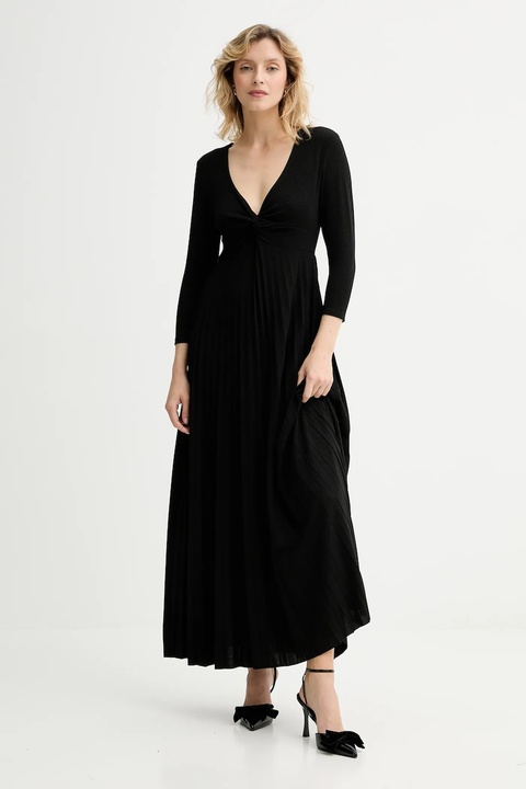 Answear.LAB sukienka kolor czarny maxi rozkloszowana - zdjęcie produktu nr 2