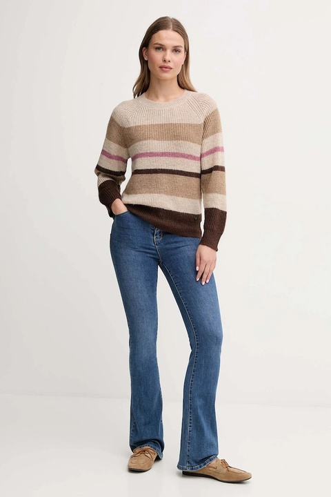 Pepe Jeans sweter z domieszką wełny damski kolor beżowy PL7000046 - zdjęcie produktu nr 1