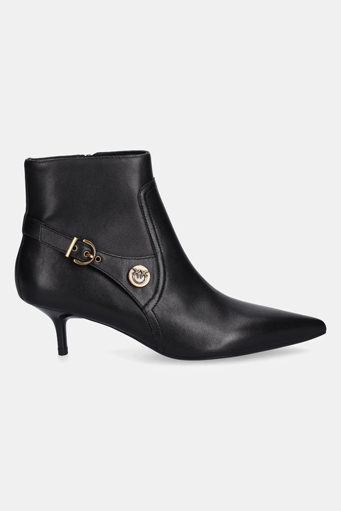 Pinko botki skórzane Gloria 14 damskie kolor czarny na szpilce SD0367P087Z99 - zdjęcie produktu nr 2