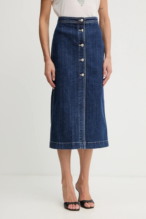 Silvian Heach spódnica SIKIM kolor granatowy midi prosta GPA25402GO - zdjęcie produktu nr 1