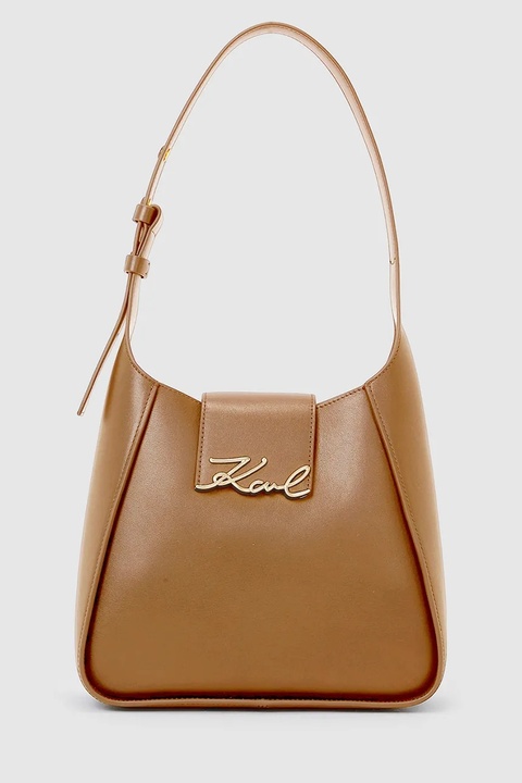 Karl Lagerfeld torebka skórzana K/SIGNATURE kolor brązowy A1W30434 - zdjęcie produktu nr 1
