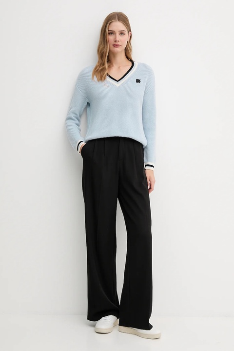 Dkny sweter bawełniany damski kolor niebieski ciepły DJ5R0730 - zdjęcie produktu nr 2