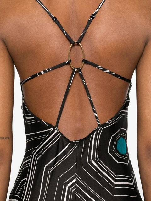 SANDRO x Louise Bourgeois graphic-print midi dress - Black - zdjęcie produktu nr 2