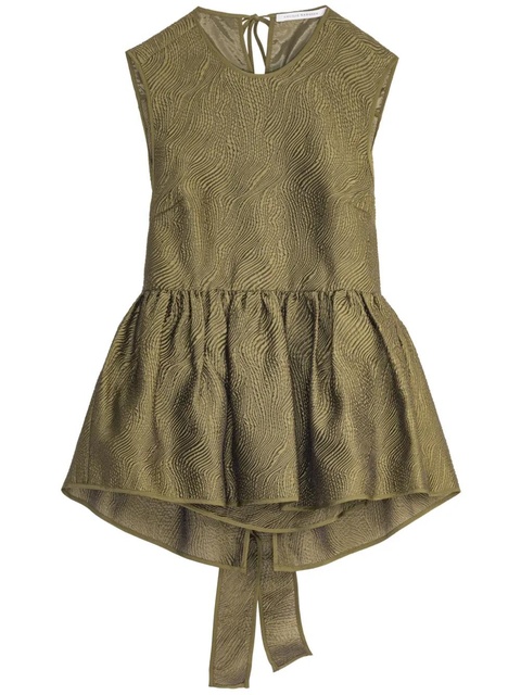 Cecilie Bahnsen peplum hem bow-detail top - Green - zdjęcie produktu nr 2