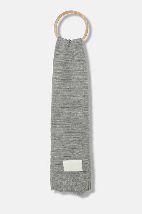 MM6 Maison Margiela szalik wełniany damski kolor szary gładki S52TE0054.M13040.857M - zdjęcie produktu nr 1