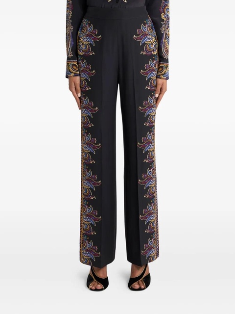 ETRO pressed crease paisley trousers - Black - zdjęcie produktu nr 1