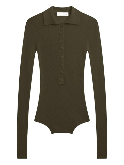 The Frankie Shop Solana buttoned polo shirt - Green - zdjęcie produktu nr 1