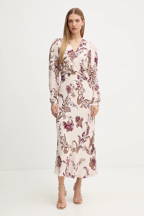 Marciano Guess sukienka DENISE kolor beżowy maxi rozkloszowana 5BGK32 7352A - zdjęcie produktu nr 1