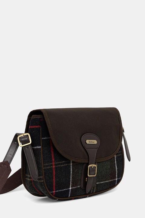 Barbour torebka z dodatkiem wełny kolor zielony LBA0479 - zdjęcie produktu nr 1