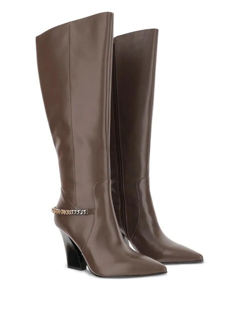 PINKO 90mm chain-embellished boots - Brown - zdjęcie produktu nr 2