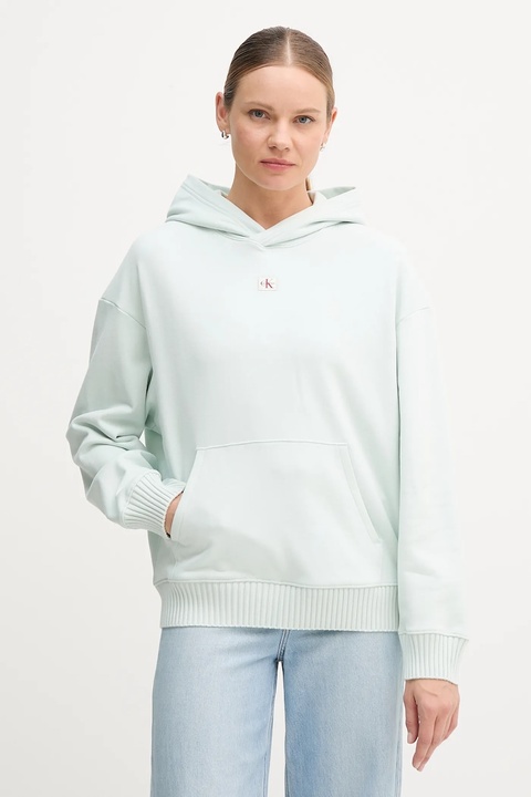 Calvin Klein Jeans bluza bawełniana damska z kapturem gładka LV047D232G - zdjęcie produktu nr 1