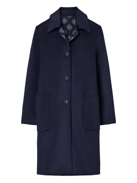 Tory Burch monogram jacquard wool coat - Blue - zdjęcie produktu nr 1