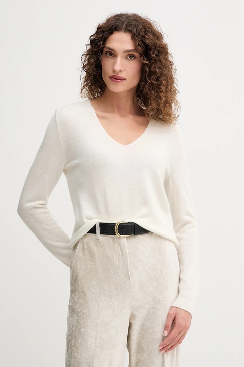 United Colors of Benetton sweter wełniany damski kolor beżowy lekki 1002D401Y - zdjęcie produktu nr 1