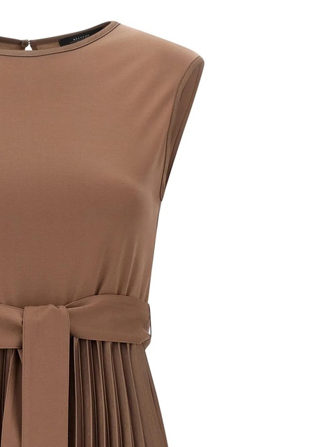 Weekend Max Mara Samuele pleated belted midi dress - Brown - zdjęcie produktu nr 2