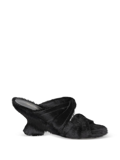 DRIES VAN NOTEN 75mm pony-hair sculpted-heel sandals - Black - zdjęcie produktu nr 2