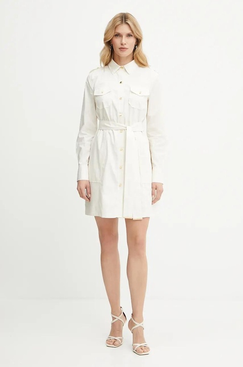 Marciano Guess sukienka PAT kolor beżowy mini rozkloszowana 5GGK42 7315A - zdjęcie produktu nr 2