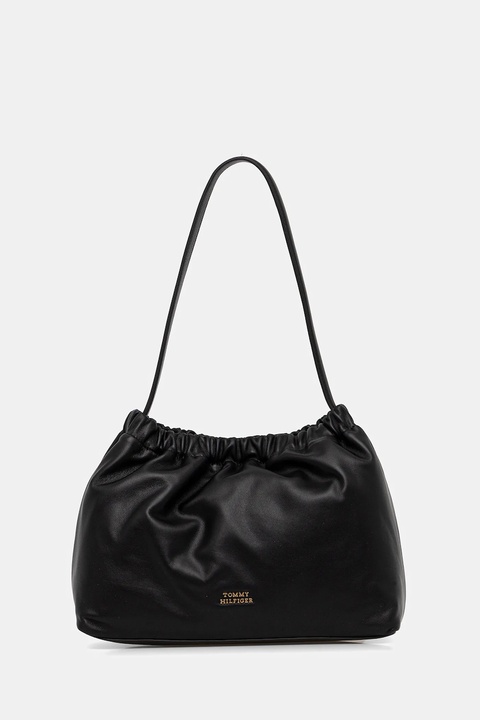 Tommy Hilfiger torebka skórzana kolor czarny AW0AW18307 - zdjęcie produktu nr 1