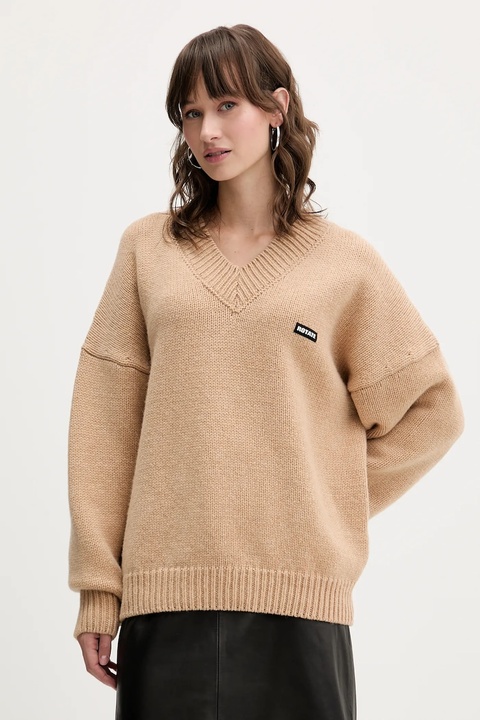 Rotate sweter wełniany kolor beżowy 1147631753 - zdjęcie produktu nr 2