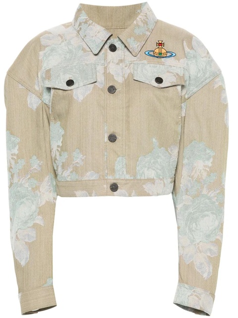 Vivienne Westwood Orb-embroidered denim jacket - Neutrals - zdjęcie produktu nr 1