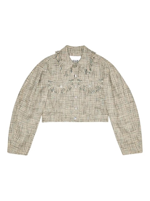 GANNI tweed jacket - Neutrals - zdjęcie produktu nr 1