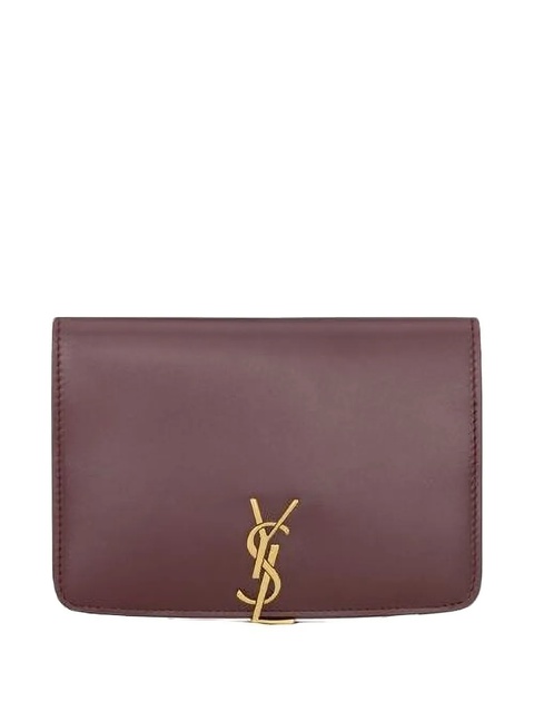 Saint Laurent logo-plaque calfskin wallet - Red - zdjęcie produktu nr 1