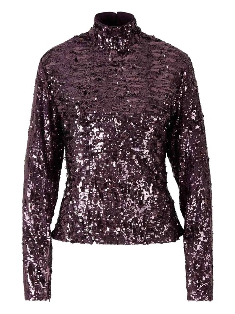 Rabanne sequin-detail long-sleeve top - Purple - zdjęcie produktu nr 1