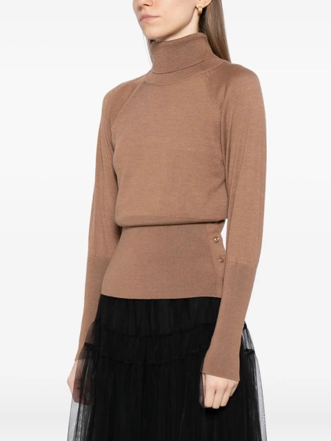 Simone Rocha fitted high-neck top - Brown - zdjęcie produktu nr 2