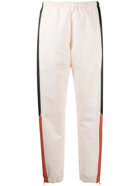 Marine Serre contrast panel cuffed trousers - Neutrals - zdjęcie produktu nr 1